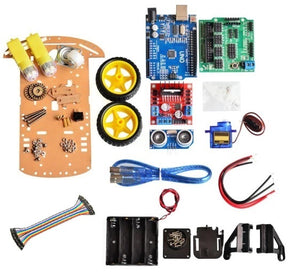 Kit de coche robot inteligente incluye sensor ultrasónico, placa R3  compatible con Arduino IDE con tutorial