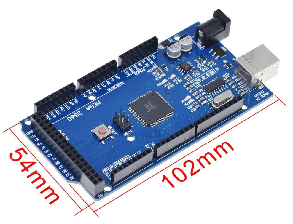 Tarjeta de desarrollo Arduino Mega 2560 R3 Compatible (CH340G) – Activa ...